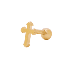 Piercing Cruz em Ouro 18K - Tragus - PIR21229-2 - Ouro Vale Joias