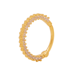 Piercing Argola em Ouro 18K com Zircônias - PIR212... - Ouro Vale Joias