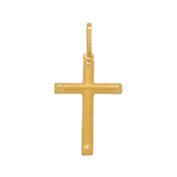 Pingente Cruz em Ouro 18K - Acetinada e Extremidad... - Ouro Vale Joias