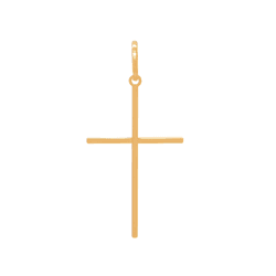 Pingente Cruz em Ouro 18K - Palito Fio Quadrado - ... - Ouro Vale Joias