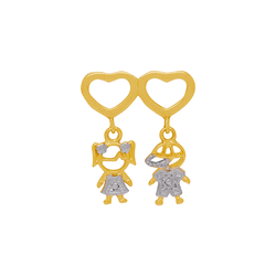 Pingente Filhos em Ouro 18K - Menina e Menino - P2... - Ouro Vale Joias