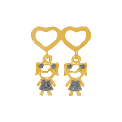 Pingente Meninas em Ouro 18K - Gêmeas - PG21436.M-... - Ouro Vale Joias