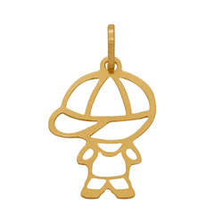 Pingente Vazado de Menino em Ouro 18K - OV/5943-1 - Ouro Vale Joias