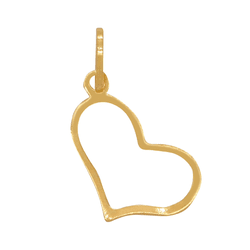 Pingente Coração em Ouro 18k - OV/P6963-24 - Ouro Vale Joias