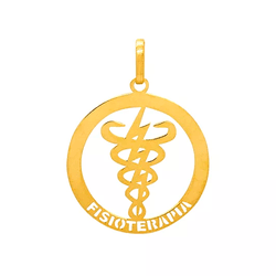 Pingente de Formatura Fisioterapia em Ouro 18k - O... - Ouro Vale Joias