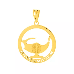 Pingente de Formatura Enfermagem em Ouro 18k - OV/... - Ouro Vale Joias