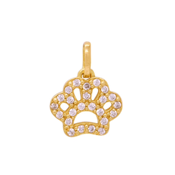 Pingente Pata com Zircônias em Ouro 18K - P19029-2 - Ouro Vale Joias