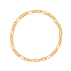 Pulseira Groumet 3x1 Batida em Ouro 18K - 20cm - P... - Ouro Vale Joias