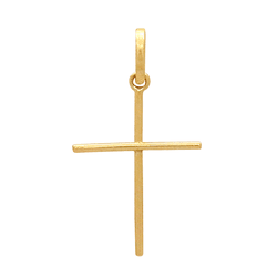 Pingente em Ouro Amarelo 18K Cruz Palito - P14744- - Ouro Vale Joias