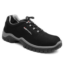 Sapato de Segurança em Microfibra – Preto e Cinza – Estival – EN10021S2 - CA 44592 - Outlet do Marceneiro