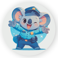 Painel Redondo 50x50 - Policial Desenho - PAINEL E CORES