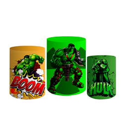 Trio De Cilindros Para Festas Incrível Hulk - Painel de Festa Loja Oficial