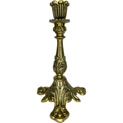 Castiçal Candelabro Ouro Velho 21,5x3cm P/ Vela Até 2,5 Cm - DI.172 - Paludo Artigos Católicos