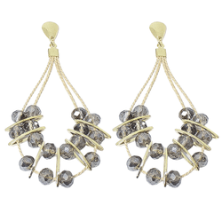 Brinco Biojoia Fio De Buriti Cristal Fumê By Kumba... - Kumbayá Joias