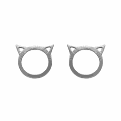 Brinco Gatinho Aço Inoxidável - IBR175600 - Kumbayá Joias