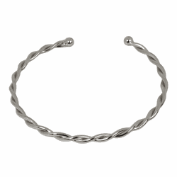 Bracelete Trançado Aço Inoxidável - IPU037800 - Kumbayá Joias