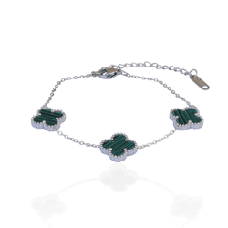 Pulseira Trevo Grande Verde Aço Inoxidável - IPU0... - Kumbayá Joias