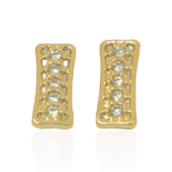 Brinco Hífen Semijoia Banho De Ouro 18k Zircônias ... - Kumbayá Joias