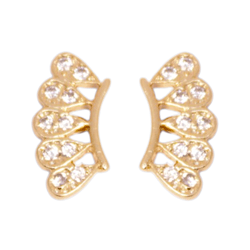 Brinco Ear Cuff Gotas Com Zircônias Semijoia Banho... - Kumbayá Joias