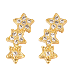 Brinco Ear Cuff Três Estrelas Cravejada De Zircôni... - Kumbayá Joias
