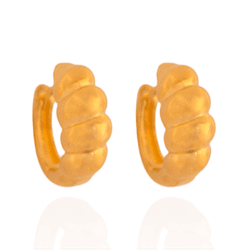 Brinco Argola Croissant Banho de Ouro 18K - JBR195... - Kumbayá Joias