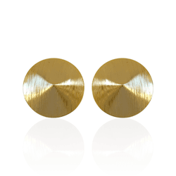 Brinco Chapa Redonda Escovada G Banho de Ouro 18K ... - Kumbayá Joias
