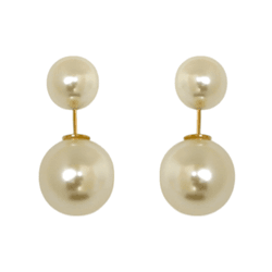 Brinco Grace Kelly Pérola Banho de Ouro 18K