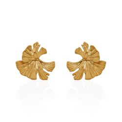 Brinco Pétalas Banho de Ouro 18K