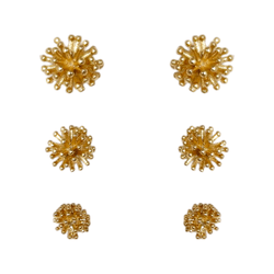 Brinco Trio Dente de Leão Banho de Ouro 18K - JBR1... - Kumbayá Joias