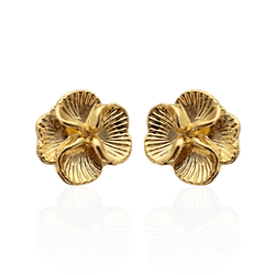 Brinco Orquídea Banho de Ouro 18K - JBR199000 - Kumbayá Joias