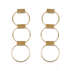 Brinco Grande Elos Banho de Ouro 18K - JBR202100 - Kumbayá Joias