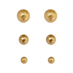 Brinco Trio Esferas Texturizadas Banho de Ouro 18K... - Kumbayá Joias