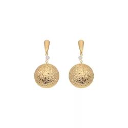 Brinco Medalhão Redondo com Perola by Kumbayá Joia... - Kumbayá Joias