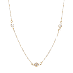 Choker 3 Pingentes Zirconia Incolor By Kumbayá Joi... - Kumbayá Joias
