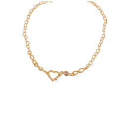 Choker Corrente Coração Pingente Infinito, Coração... - Kumbayá Joias