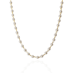 Choker Corrente Pérolas 4mm Banho de Ouro 18K - JC... - Kumbayá Joias