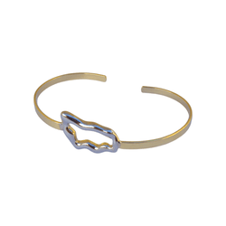 Bracelete com detalhe de Forma Geométrica em Ródio... - Kumbayá Joias