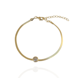 Pulseira Lacraia com Zircônia Redonda Banho de Our... - Kumbayá Joias