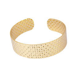 Bracelete Texturizado Banho de Ouro 18K - JPU04320 - Kumbayá Joias