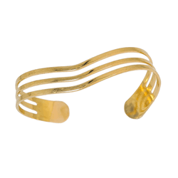 Bracelete 3 Fios Vazados em V by Kumbayá Joias - J... - Kumbayá Joias