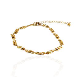 Pulseira Tijolinho Dourada Semijoia Banho de Ouro ... - Kumbayá Joias