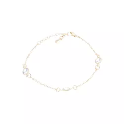 Pulseira 3 Pingentes Zirconia Incolor Semijoia - J... - Kumbayá Joias