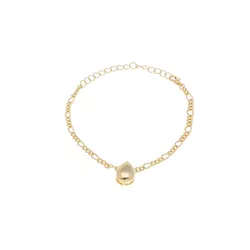 Pulseira Elo Fígaro com Pingente Gota Semijoia - J... - Kumbayá Joias