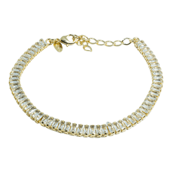 Pulseira Riviera Zircônia Incolor Larga By Kumbayá... - Kumbayá Joias