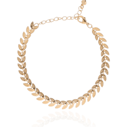 Pulseira Folhas Gregas Banho de Ouro 18K - JPU0388... - Kumbayá Joias