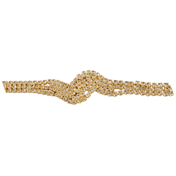 Pulseira Riviera 3 Fileiras com Onda Banho de Ouro... - Kumbayá Joias