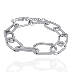 Pulseira Elo Cartier Oval Metal Prateado - XPU001... - Kumbayá Joias