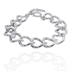 Pulseira Elo Cartier Quadrado Metal Prateado - XP... - Kumbayá Joias