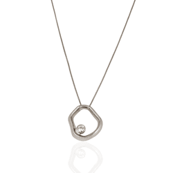 Colar Corrente Veneziana Com Pingente Orgânico e P... - Kumbayá Joias