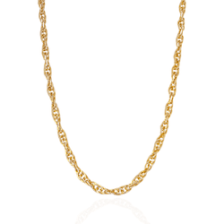 Colar Elo Português Triplo Metal Dourado - XCO0024... - Kumbayá Joias